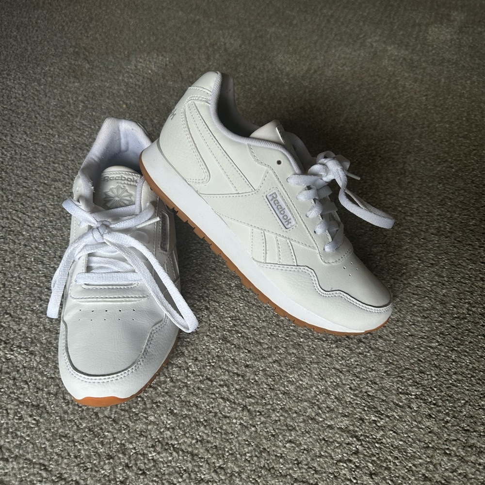 Reebok Classic White Sneakers with Tan Sole
